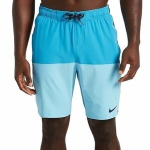 Nike Split Volley Swim Shorts Light Blue 8.5” Inseam Mens Size XL Colorblock